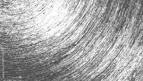 Grunge Circular Scratch Black and White Distressed Texture Noise Dust Vector Design on Transparent Background