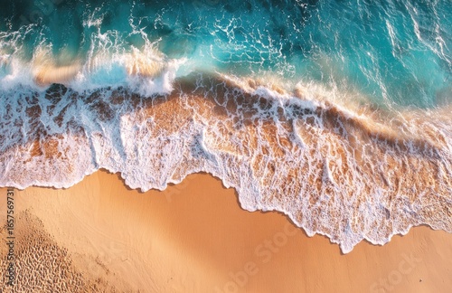 Ocean Meets Shoreline View From Above