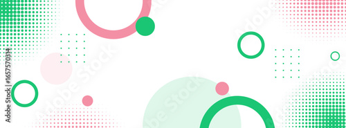 geometric banner background halftone pink and green .abstract memphis.vector eps 10