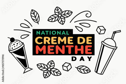 NATIONAL CREME DE MENTHE DAY vector illustration