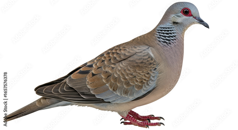 Quadro su tela Isolated Turtle Dove Standing
