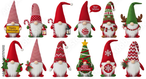 Photos Isolated Christmas Gnome Collection