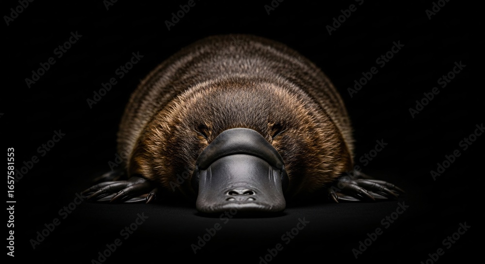 Obraz premium Unique-Platypus-Resting-Cinematic-Portrait