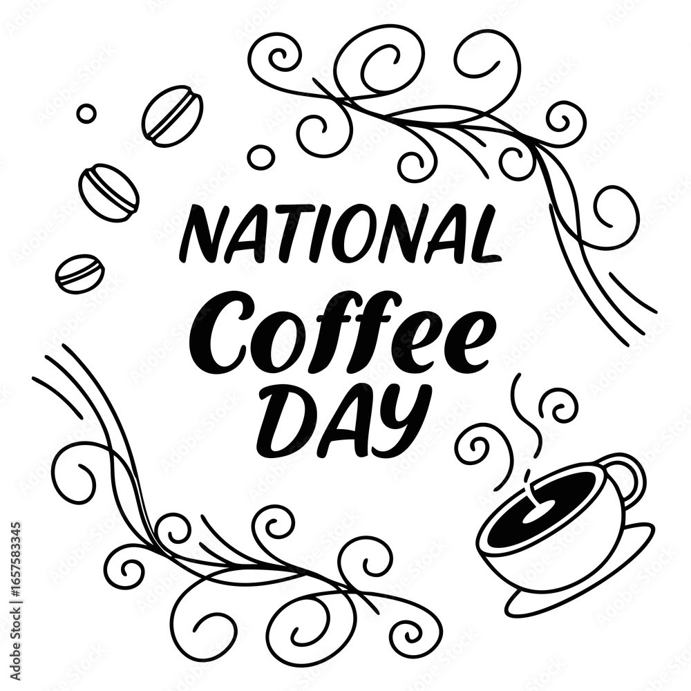 Fototapeta premium NATIONAL COFFEE DAY vector illustration