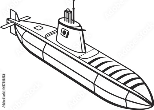 Modern submarine vessel navigating ocean depths, symbolizing exploration and naval power