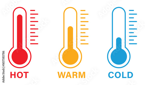 thermometer icon set. weather icon. temperature symbol. cold and hot icon. thermometer showing the temperature. weather sign. warm cold hot symbol. vector illustration and transparent PNG