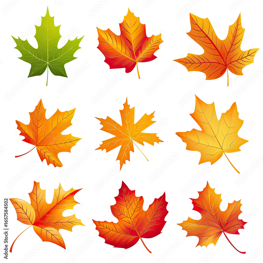 Obraz premium and keyword list based on the image.. Falling Leaf Display Vibrant, Colorful Autumn Foliage against Black Background