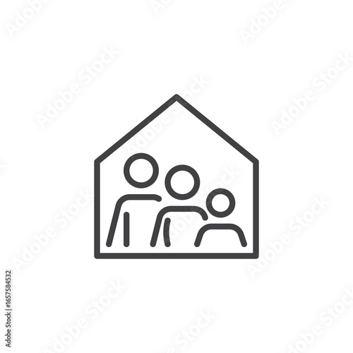 Family home line icon
