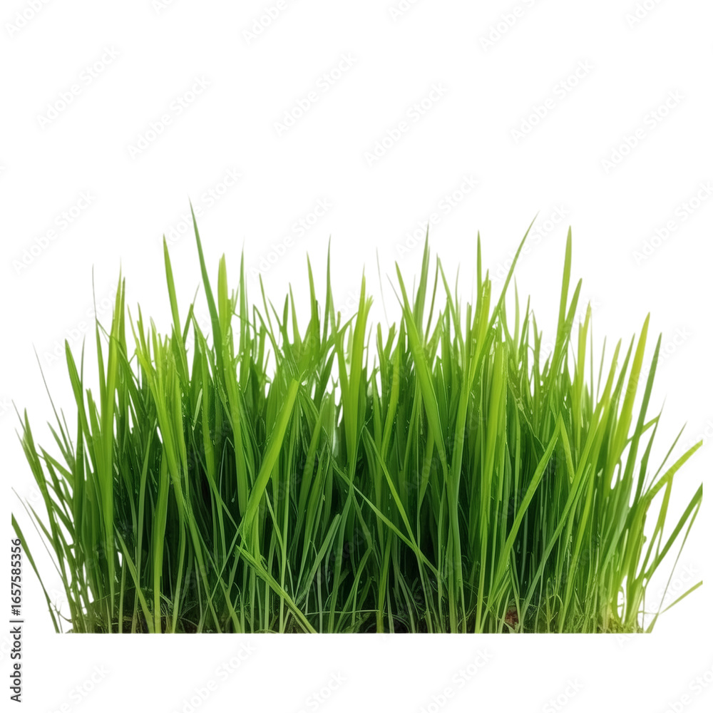 Fototapeta premium Vibrant green grass on transparent background