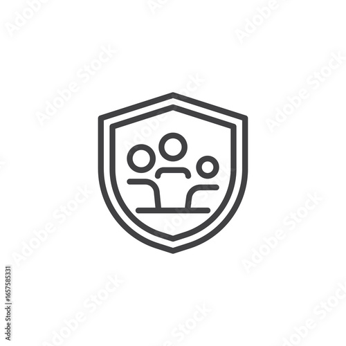 Guardian shield family line icon