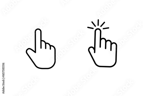Set of hand cursor icons, 