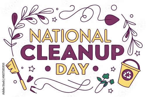 NATIONAL CLEANUP DAY vector illustration