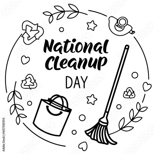 NATIONAL CLEANUP DAY vector illustration