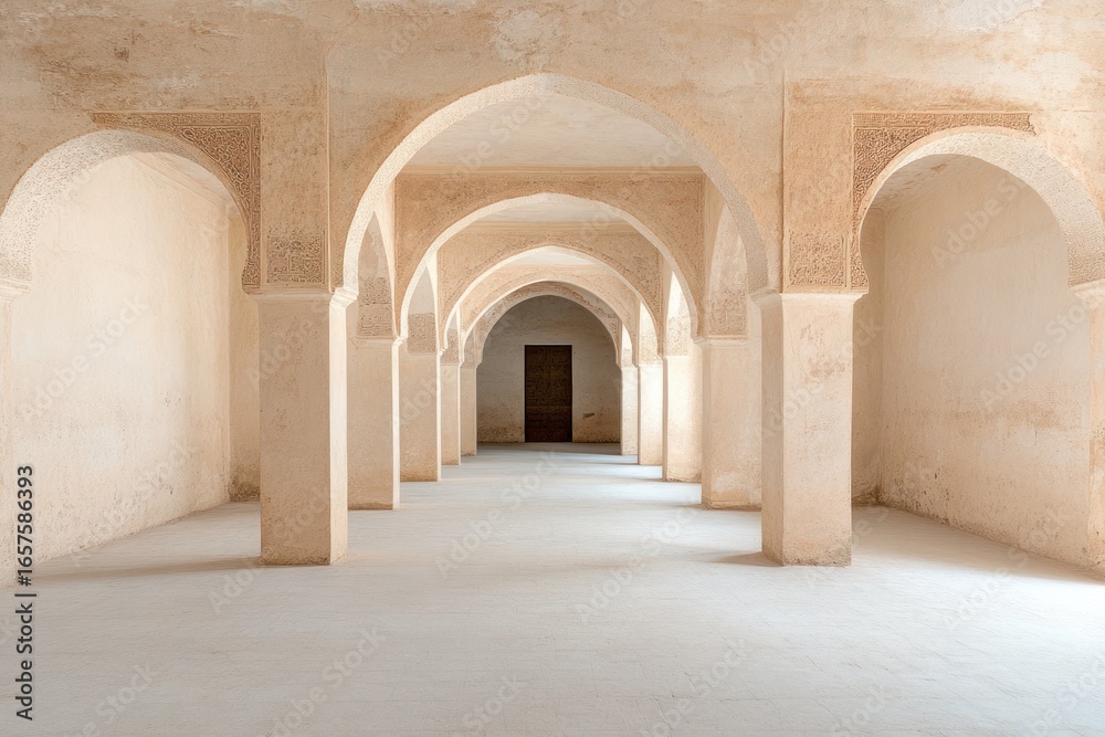 Obraz premium Traditional Andalusian textures with Moorish arch designs.