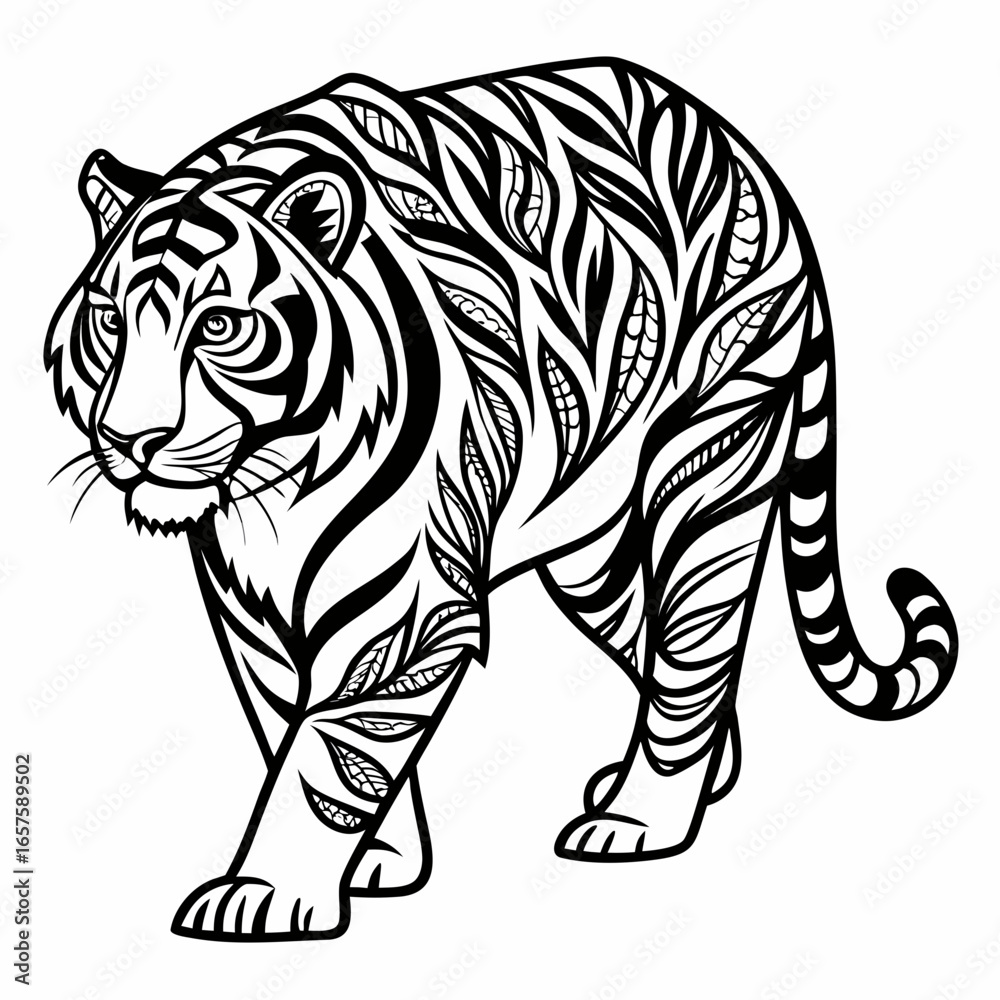 Fototapeta premium tiger on white background