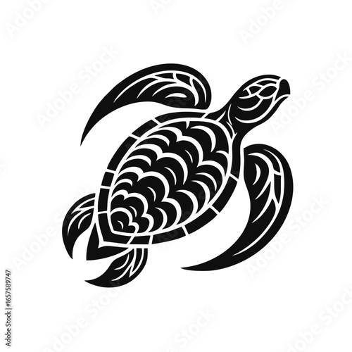 Sea Turtle Tribal Vector Illustration