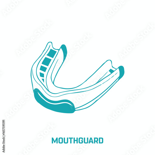 Hand-drawn icon of a Mouth Guard with a table on a white background