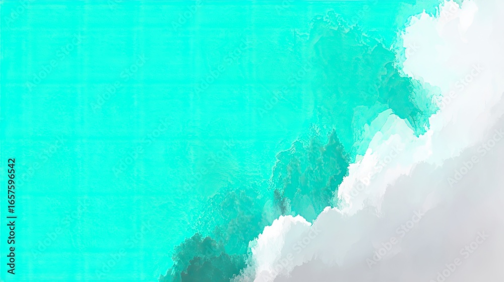Obraz premium Turquoise grid background with textured white/gray clouds