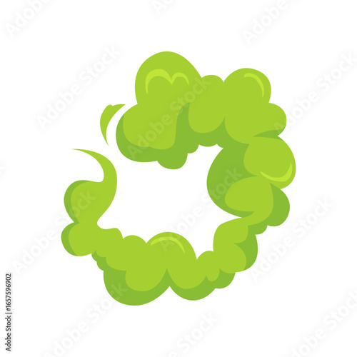 Cartoon Smoke and Toxic Gas Illustration