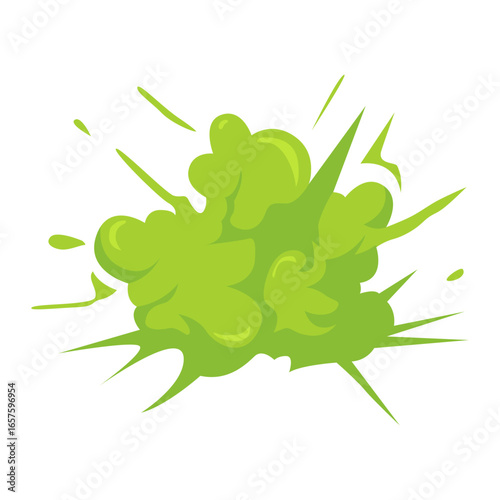 Cartoon Smoke and Toxic Gas Illustration
