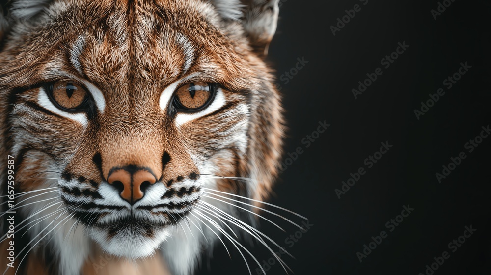Obraz premium A mystical lynx with Viking runes embedded in its fur, ancient and powerful symbolism