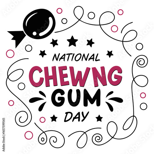 NATIONAL CHEWING GUM DAY vector illustration