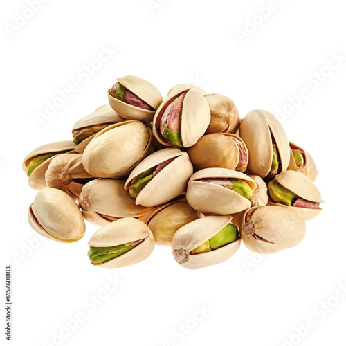 Fresh pistachios on transparent background
