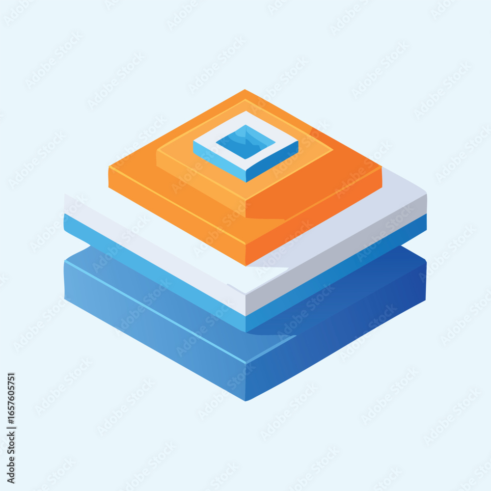 Abstract Isometric Layered Blocks Design Abstract Isometric Layered Blocks Design