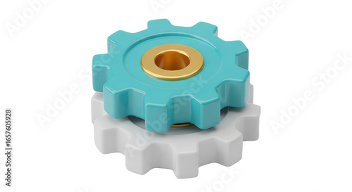 Stacked Gears Icon Illustration Business Process Automation Efficiency and Technology Concept