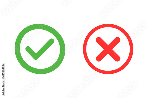 Photos Tick and cross icon set, yes and no icon set