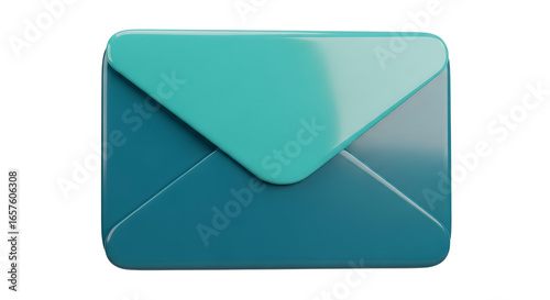 Teal Envelope Icon Isolated on White Background for Business Communication and Correspondence