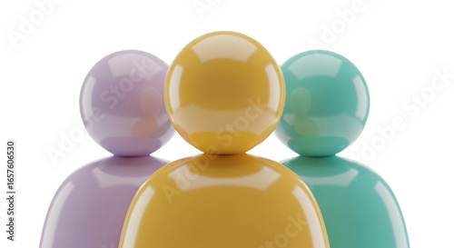 Three People Icon Illustration Diverse Group of Individuals Teamwork Business Concept Stock Image