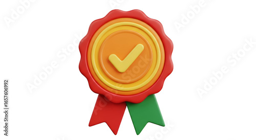 Verified Seal Badge with Checkmark Symbol for Quality Assurance and Approval Concept