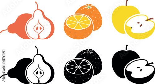 Yellow apple  logo. Isolated yellow apple on white background