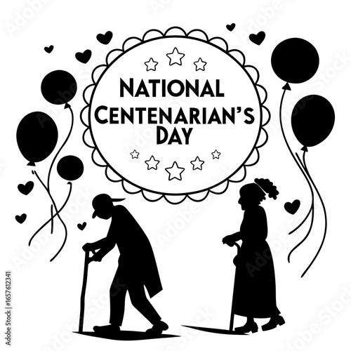 NATIONAL CENTENARIAN'S DAY vector illustration