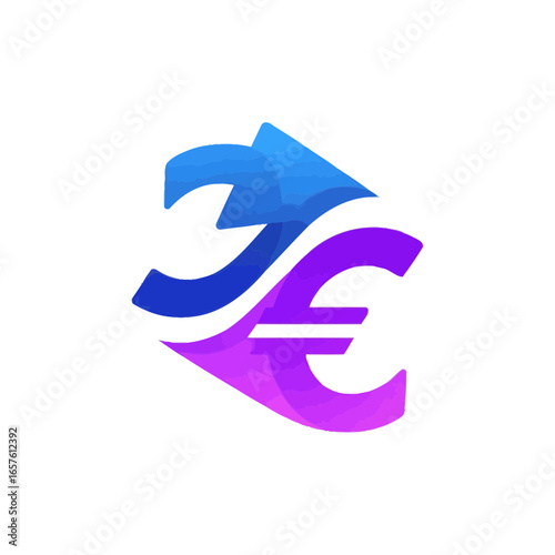 Modern clean app icon for money lending, blue and purple.