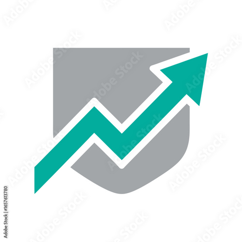 Flat design credit management app icon, teal and grey.