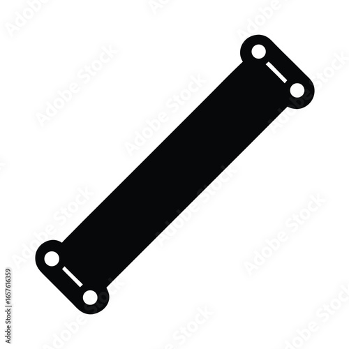Silhouette of a resistance band icon- Simple black silhouette of a resistance band fitness icon, representing workout equipment, strength training, exercise, and physical therapy use