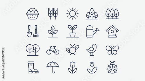 A faded, vintage blueprint of 16 botanical sketches arranged in a rustic, hand-drawn grid.
