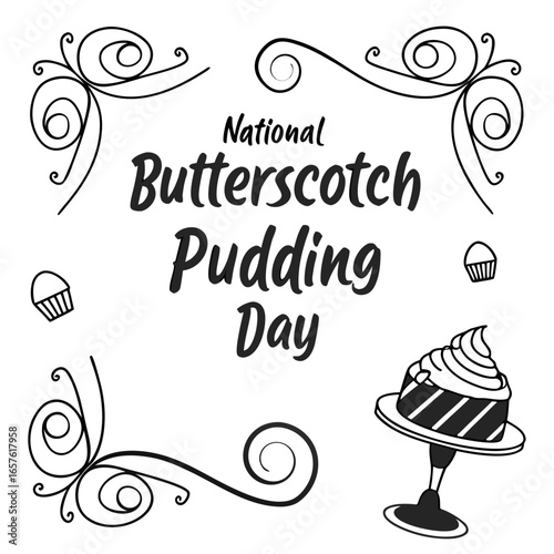 NATIONAL BUTTERSCOTCH PUDDING DAY vector illustration