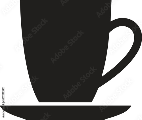 Coffee cup and mug silhouette icons, espresso, tea, takeout drinks, moka pot vector set, perfect for café, branding, menu design