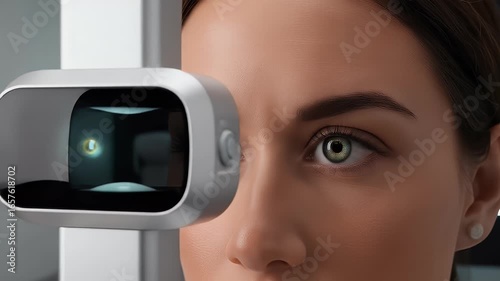 Futuristic vr eye examination