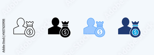Private Equity Outline Icon Multiple Style