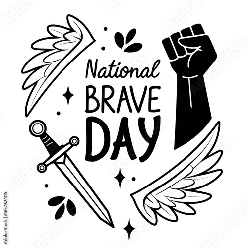 NATIONAL BRAVE DAY vector illustration