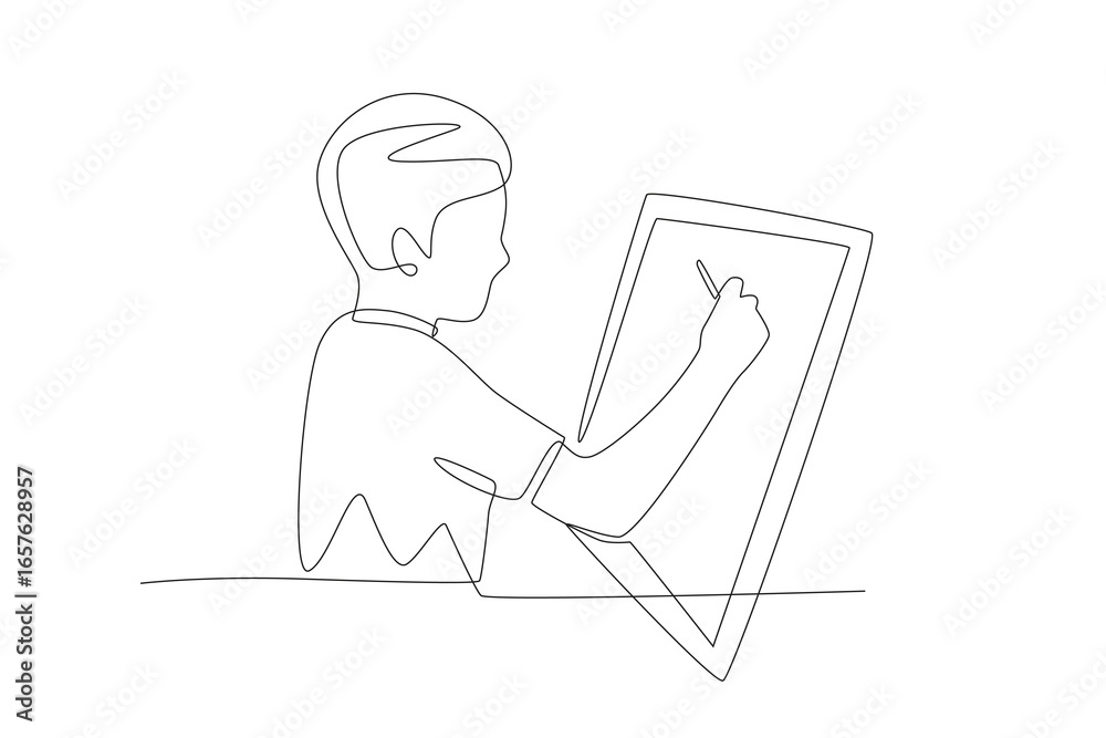 Art clubs concept one-line drawing Art clubs concept one-line drawing