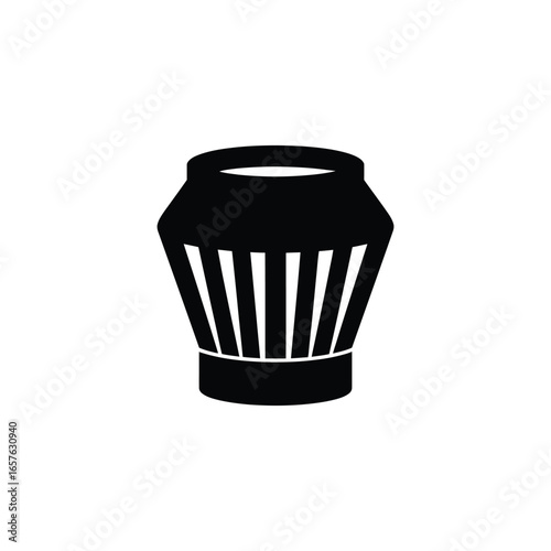 Simple black silhouette of a chef s hat