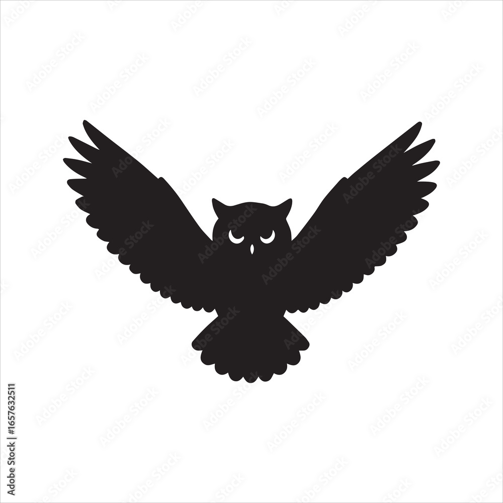 Obraz premium owl vector dark black silhouette