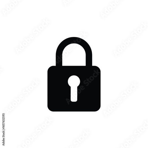 Simple black icon of a closed padlock on a white background Free Download Simple black icon of a closed padlock on a white background - GFXLoad
