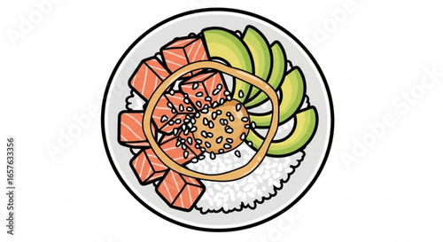 Delicious salmon poke bowl with avocado and rice recipe for healthy eating and lunch ideas guide online