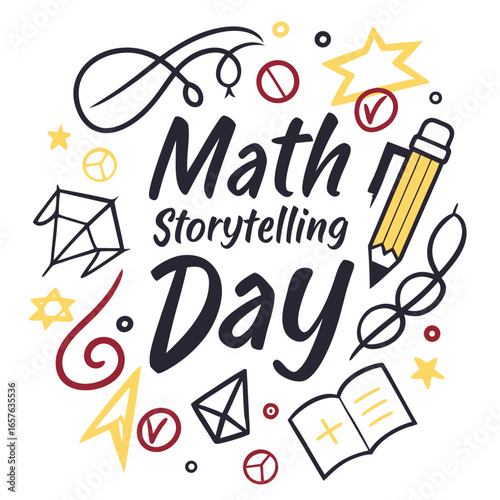 MATH STORYTELLING DAY vector illustration